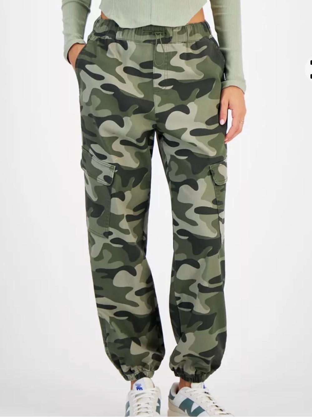 Vanilla Star Juniors' Camouflage Cargo Jogger Pants & Old Navy Bodysuit